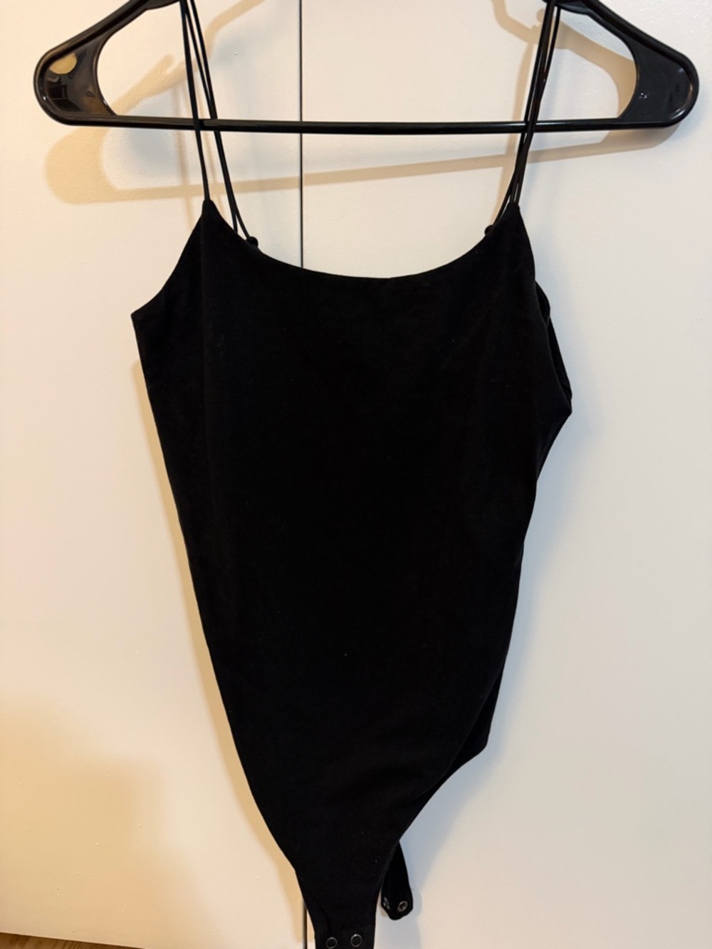 Express Black Double-Strap Scoop Neck Bodysuit